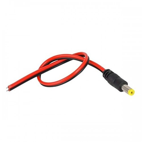 Nuolatinės srovės 5,5/2,1 mm lizdo jungtis su kabeliu - 220 mm