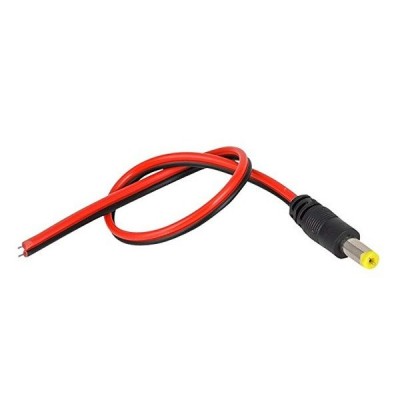 Nuolatinės srovės 5,5/2,1 mm lizdo jungtis su kabeliu - 220 mm