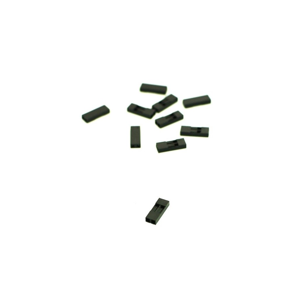 Kaiščių jungtis 2,54 mm - 2 kaiščiai - 10 vnt - dangtelis -