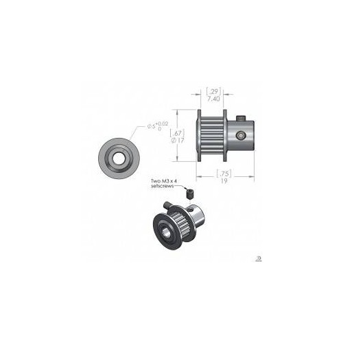 Pavara GT2 20 dantų 5 mm - "RepRap" 3D CNC spausdintuvas-