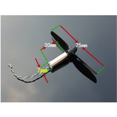 Mini drono variklis 720 CW - 7x20 mm 3,7 V variklis - 46500