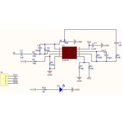 LM358 operacinio stiprintuvo modulis - 100x-Pagrindinis