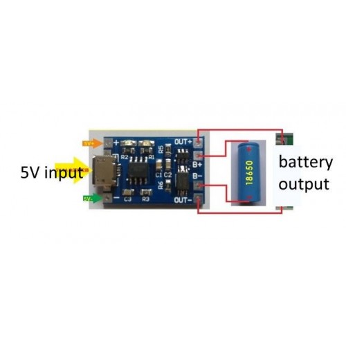 Maitinimo šaltinis - Mini USB 1A įkroviklis, skirtas Li-Jon