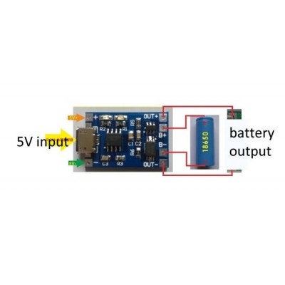 Maitinimo šaltinis - Mini USB 1A įkroviklis, skirtas Li-Jon