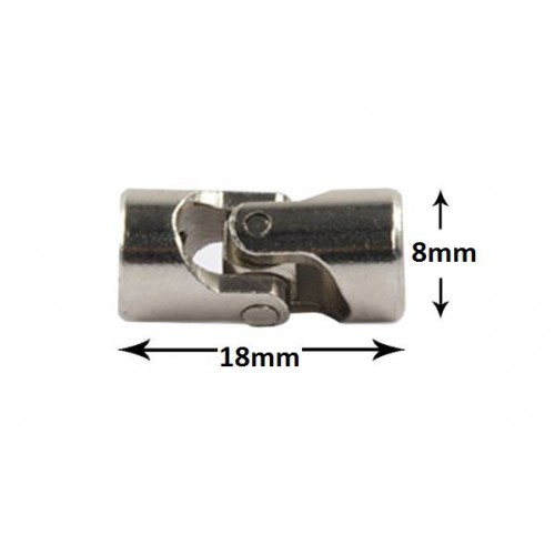 18x8 mm kardaninė jungtis - 2/2 mm ašiai - robotams kurti