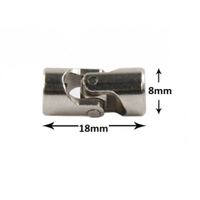 18x8 mm kardaninė jungtis - 2/2 mm ašiai - robotams kurti