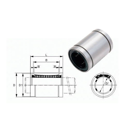 Linijinis guolis LM10UU 10mm - 3D CNC RepRap-Linijiniai guoliai
