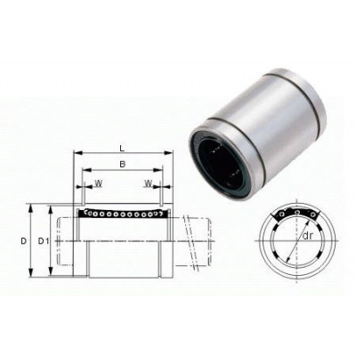 Linijinis guolis LM10UU 10mm - 3D CNC RepRap-Linijiniai guoliai