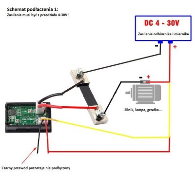Voltmetras ir ampermetras 0-100V - 50A - 0.28' raudona/mėlyna -