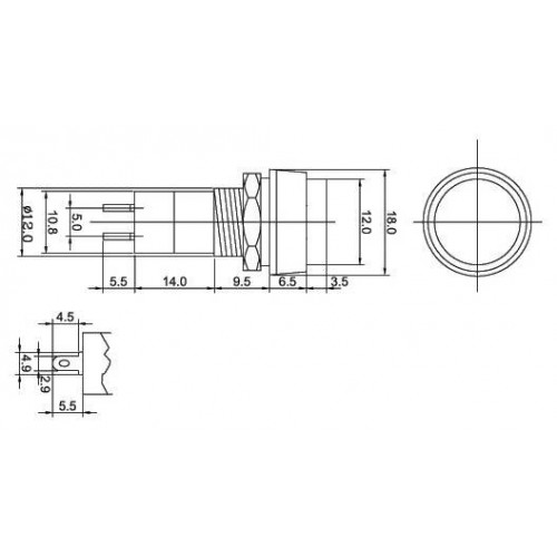 PBS mygtukas-11B - 250V 1A - bistabilus - apvalus -