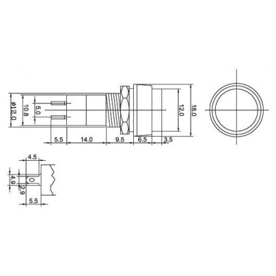 PBS mygtukas-11B - 250V 1A - bistabilus - apvalus -