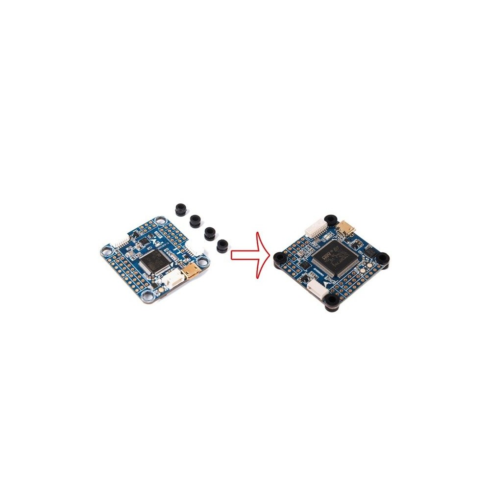 Vibracijos izoliatoriai 5mm/6mm - M3 - 4 vnt - juoda -
