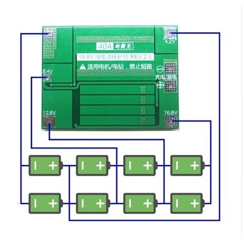 BMS PCM PCB įkrovimo ir apsaugos modulis ličio