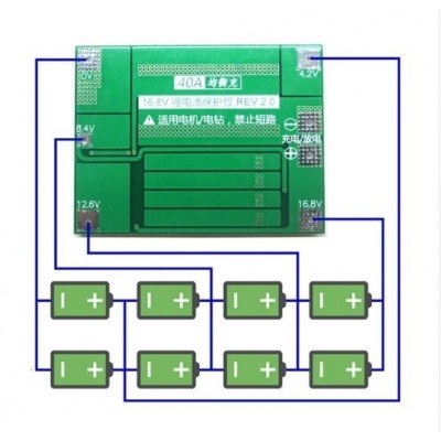 BMS PCM PCB įkrovimo ir apsaugos modulis ličio