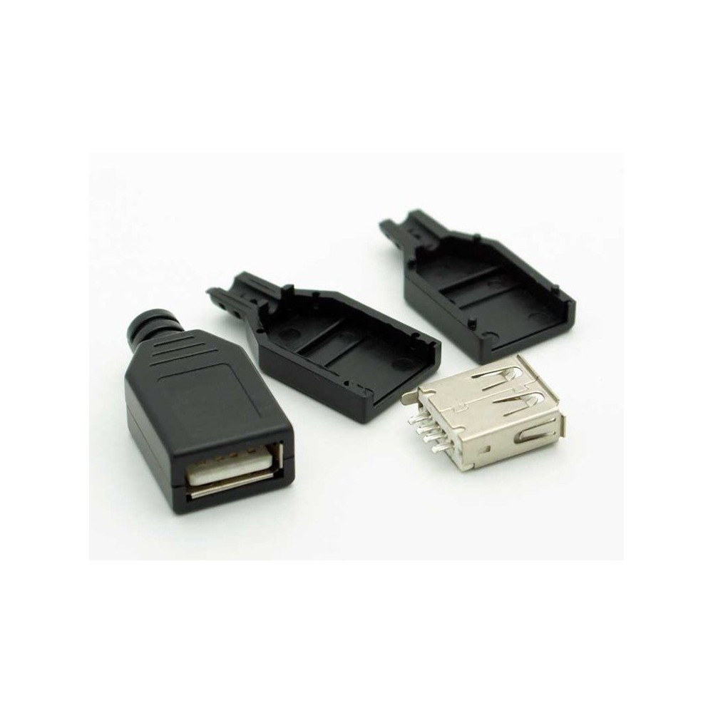 A tipo USB lizdas - su apsauginiu dangteliu - prie kabelio