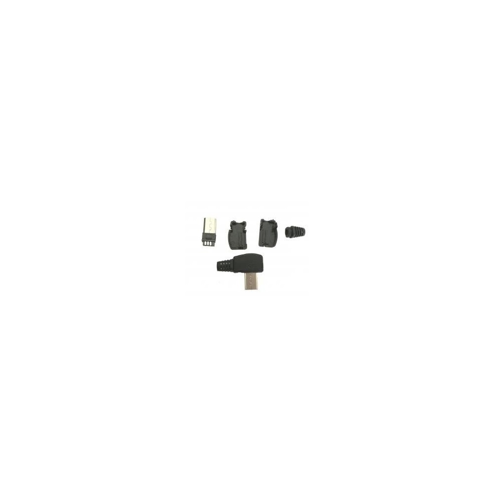 Micro USB B tipo kištukas - kampu - su skydu - b s - prie