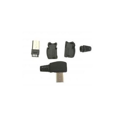 Micro USB B tipo kištukas - kampu - su skydu - b s - prie