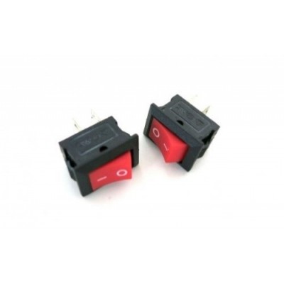 Klavišinis jungiklis 15x10 mm - raudona - 2PIN - 250VAC/3A -