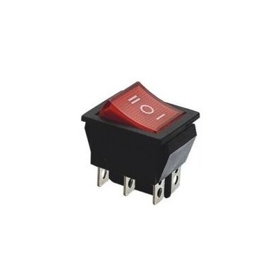 Rakto jungiklis RS203-6C3R - 15A/250V - Dvigubas - Į-OFF-Į -