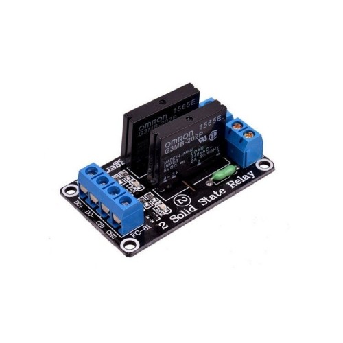 SSR kietojo kūno relės modulis 2 kanalai - 2A/250VAC - 5 V