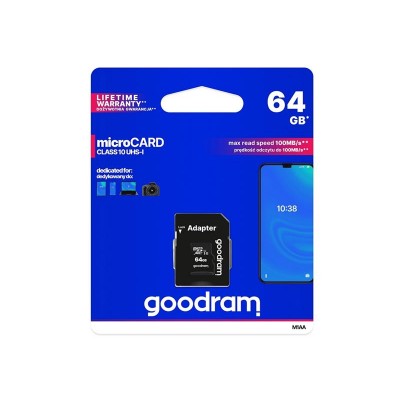 Atminties kortelė GOODRAM micro SD 64 GB su adapteriu-Atminties