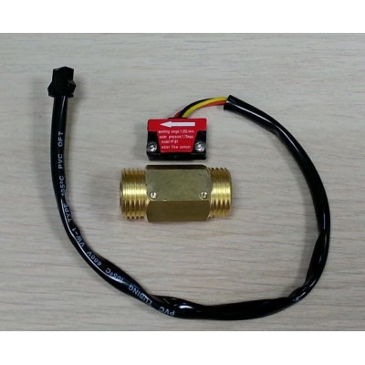 Skysčių srauto jutiklis - žalvario - 1-25 l/min - 1/2'' -