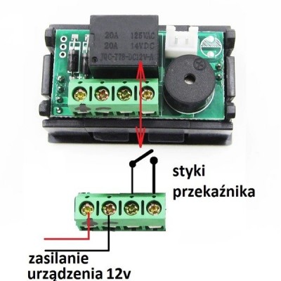 Termostatas 12V W2 -50°C iki 110°C - Raudona-Mėlyna - su