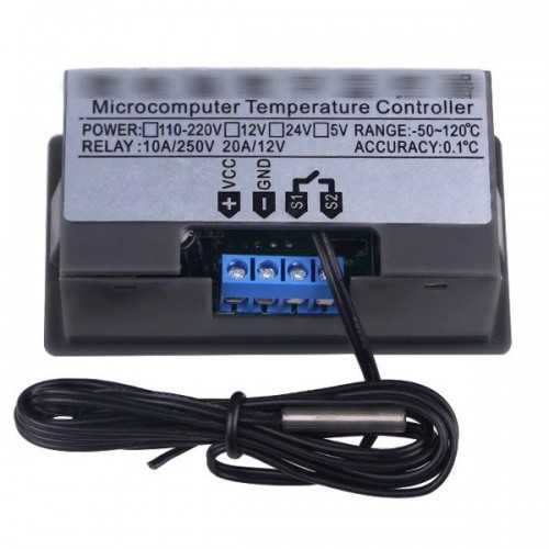 12V temperatūros reguliatorius nuo -50°C iki 120°C - W3230 -