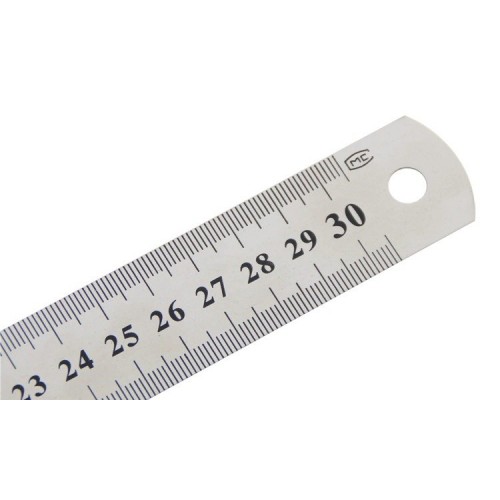 Metalinė liniuotė 30 cm - 12 colių - dvipusis -