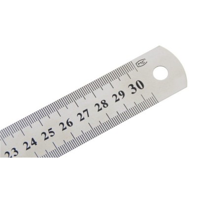 Metalinė liniuotė 30 cm - 12 colių - dvipusis -