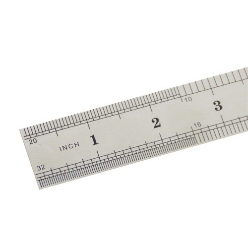 Metalinė liniuotė 30 cm - 12 colių - dvipusis -