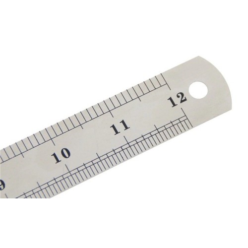 Metalinė liniuotė 30 cm - 12 colių - dvipusis -