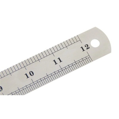 Metalinė liniuotė 30 cm - 12 colių - dvipusis -