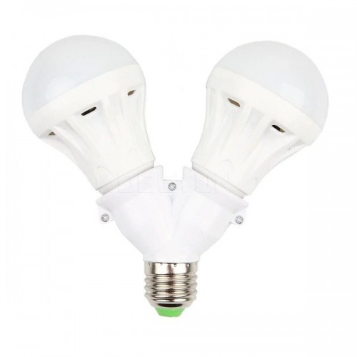 E27 į 2x E27 dalytuvo adapteris - lemputės adapteris - 1 in 2