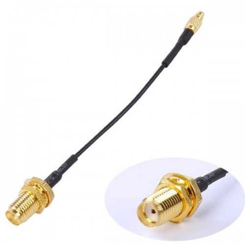 Perėjimas - SMA lizdas į MMCX - tiesus adapteris su 100 mm