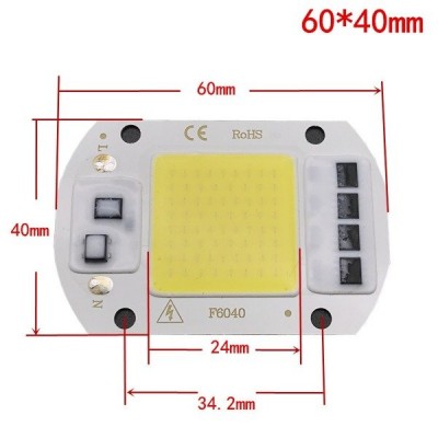 LED COB 20W - 230V - šalta balta šviesa - halogeniniams ir