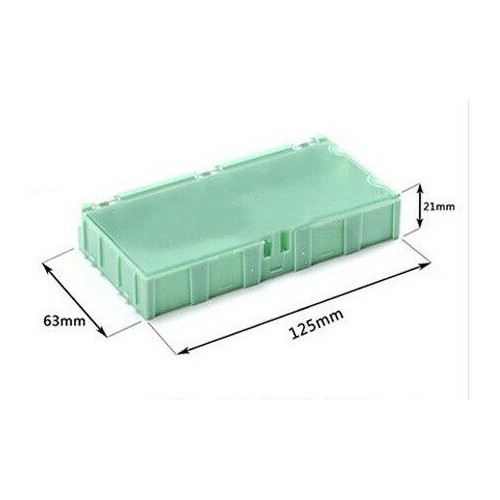 SMD komponentų laikymo dėžutė - 125x63x21 mm su dangčiu -