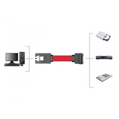 SATA 3 kabelis - 6 GB/s 45 cm - hDD SSD kampinis