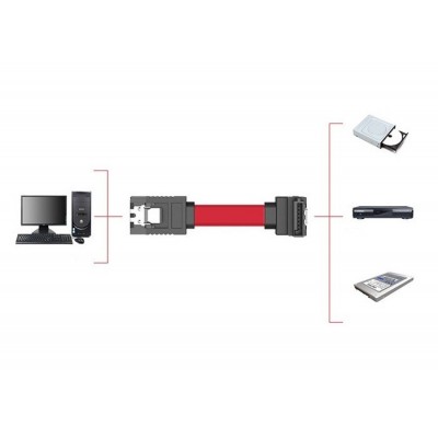 SATA 3 kabelis - 6 GB/s 45 cm - hDD SSD kampinis