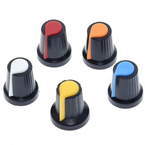 Potenciometro rankenėlė - 6 mm ašis - 17 mm aukščio - rankenėlė