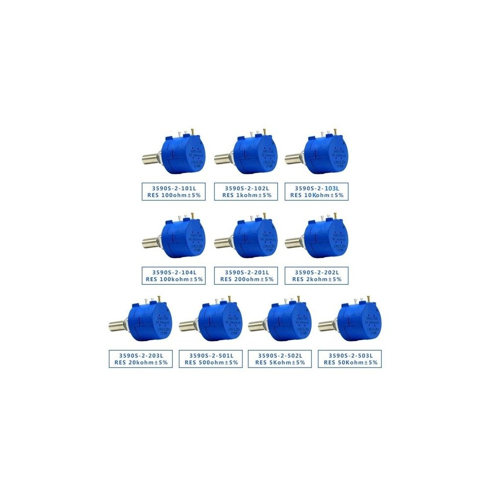Tikslusis potenciometras - daugiapakopė - 1K Ohm - 2W -