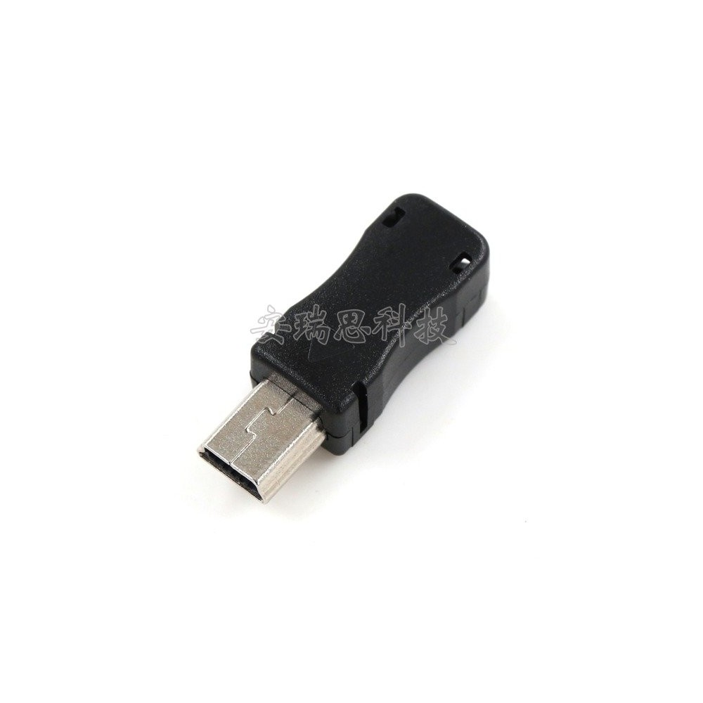 Mini USB kištukas - prie kabelio tvirtinamas - Mini USB kištukas - prie kabelio tvirtinamas -