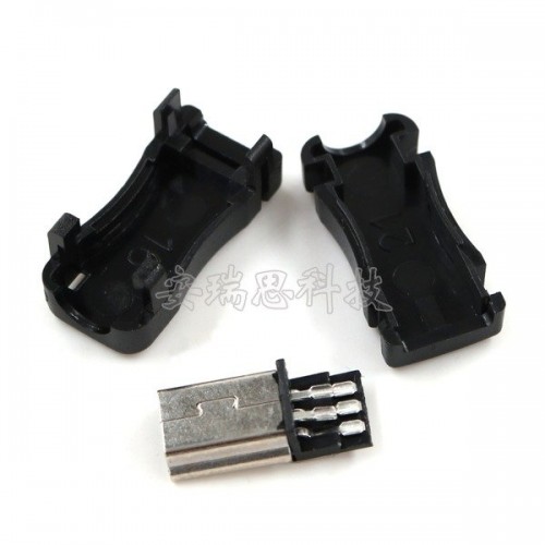 Mini USB kištukas - prie kabelio tvirtinamas - Mini USB kištukas - prie kabelio tvirtinamas -