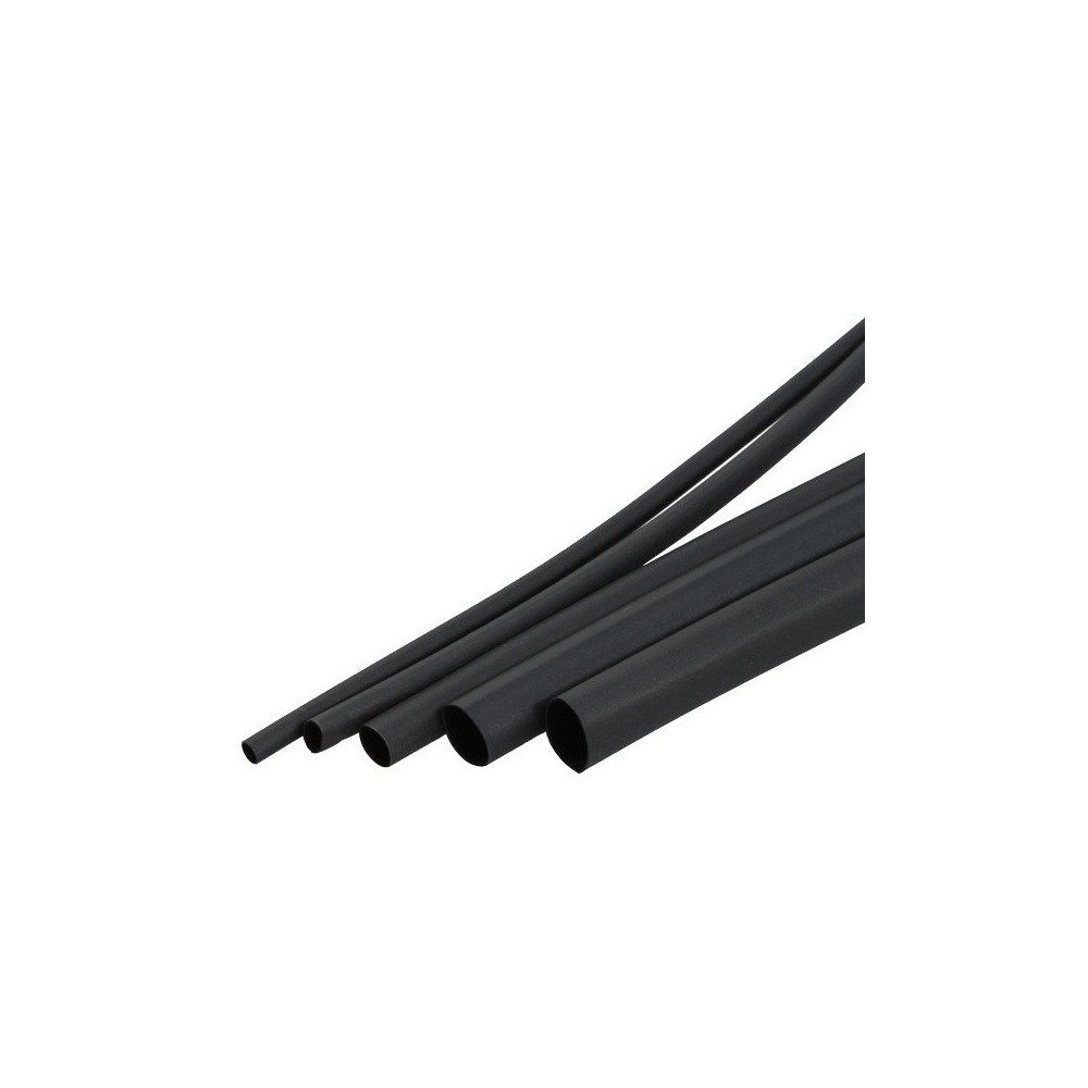 Termo susitraukiantis vamzdelis Ø12mm 1mb - juoda - lankstus -