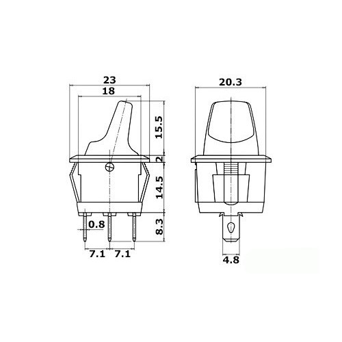 Spiralinis jungiklis KCD1-101B žalia spalva - 230V - 3PIN