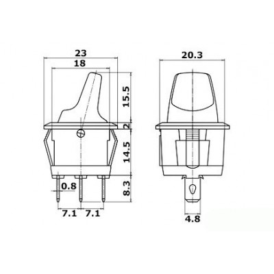 Spiralinis jungiklis KCD1-101B žalia spalva - 230V - 3PIN