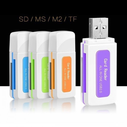 USB 2.0 atminties kortelių skaitytuvas - Viskas viename - SD