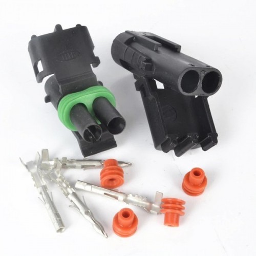 "Weatherpack" jungtis 2-PIN rinkinys - kištukas ir kištukinis