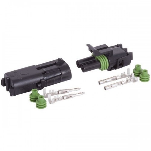 "Weatherpack" jungtis 2-PIN rinkinys - kištukas ir kištukinis
