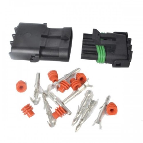 Weatherpack jungtis 4-PIN rinkinys - kištukas ir kištukinis